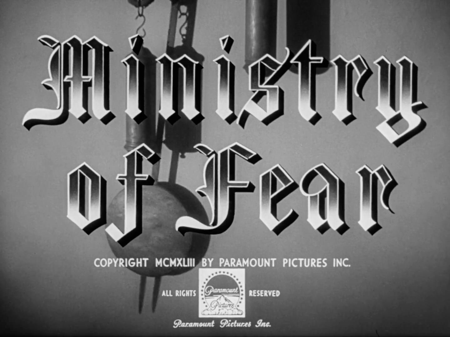 Ministry Of Fear Title Card